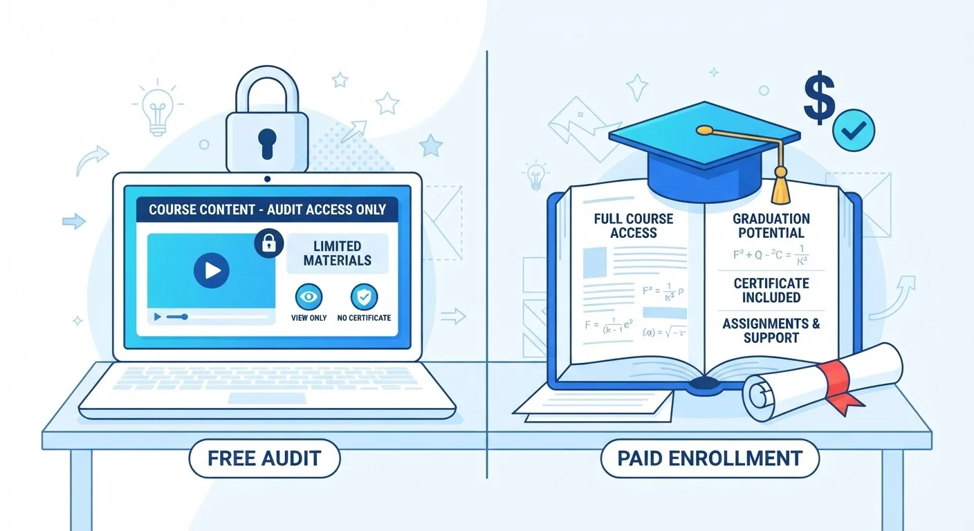 Audit Mode vs. Full Enrollment on Online Learning Platforms