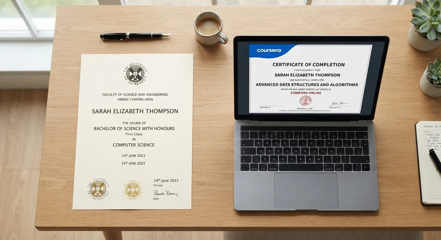 Free Certificates vs. Paid Degrees: What Employers Actually Notice